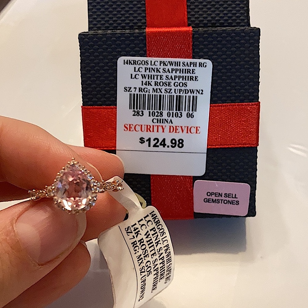 Sapphire 14K Rose Gold Over Sterling Silver Cocktail Ring - Picture 4 of 9